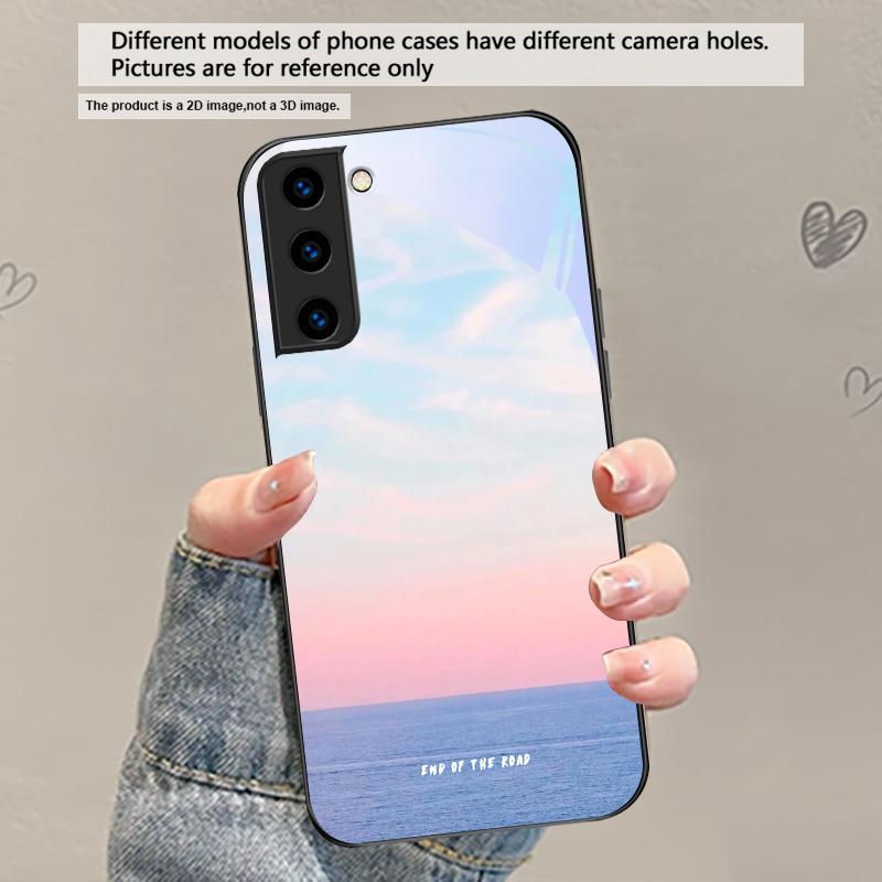 

Dark colored seawater For Samsung Galaxy S20 S21 S22 S23 Plus S24 FE S25 Ultra S26 Edge S25+ S20+ S22+ Black Glass Phone Case Galaxy S26