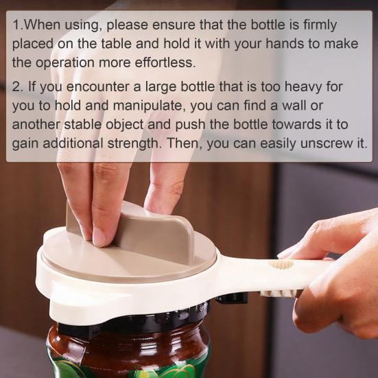 Jar Opener Adjustable Bottle Cap Remover with Ergonomic Handle Easy Grip Jar Opener Tool for Weak Hands Multipurpose Kitchen Gadget