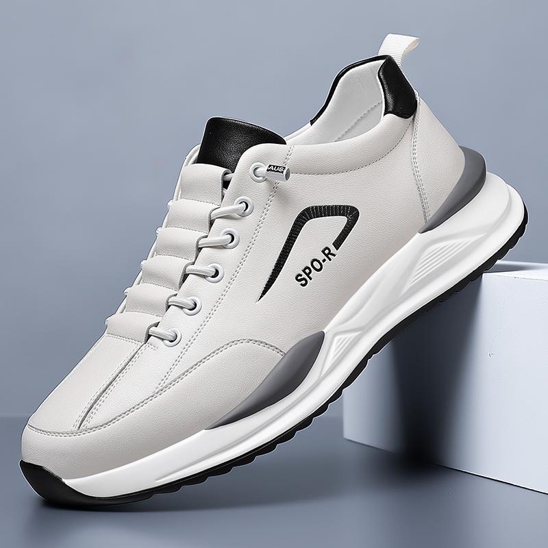 

Кожаные мужские уличные балетки Бренд Мужская повседневная обувь На все случаи жизни Мужская обувь для путешествий и ходьбы Стильная мужская обувь на шнуровке с вулканизированной подошвой 44 белый