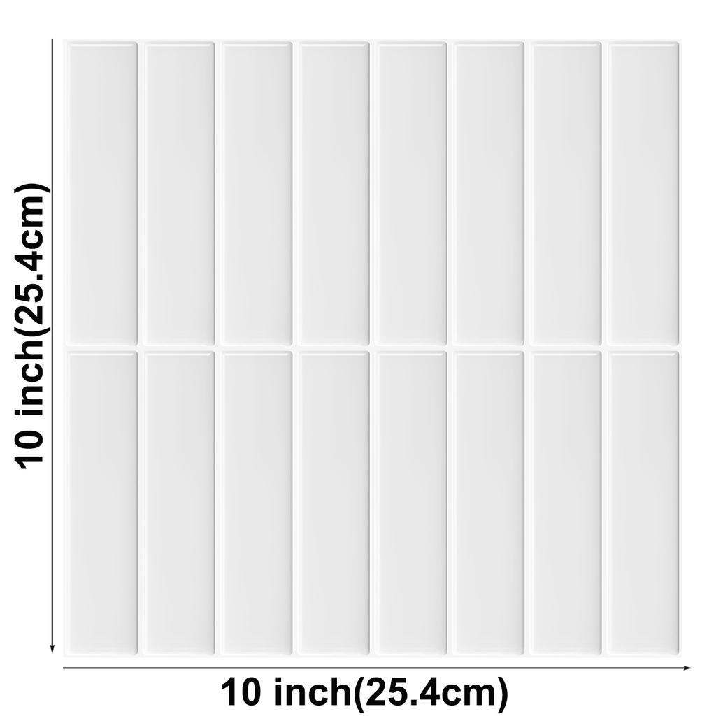 10pcs 3d Ceramic Wall Stickers Kitchen & Bathroom Backsplash Tile Decals Peel and Stick Waterproof Vinyl Wallpaper for Home Wall