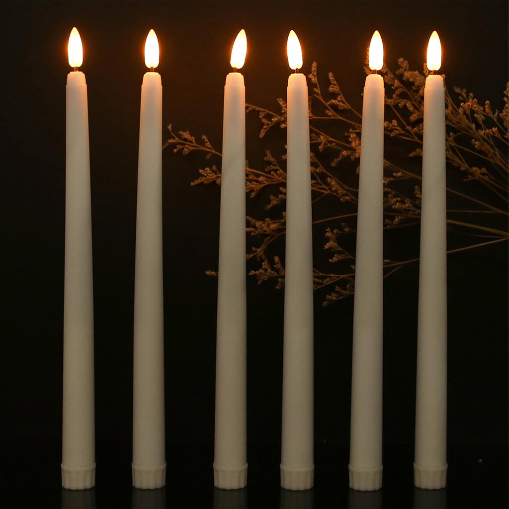 12/48Pcs Flameless Taper Candles Battery Operated LED Candle Flickering Candles Faux Candle Halloween Christmas Wedding Decor