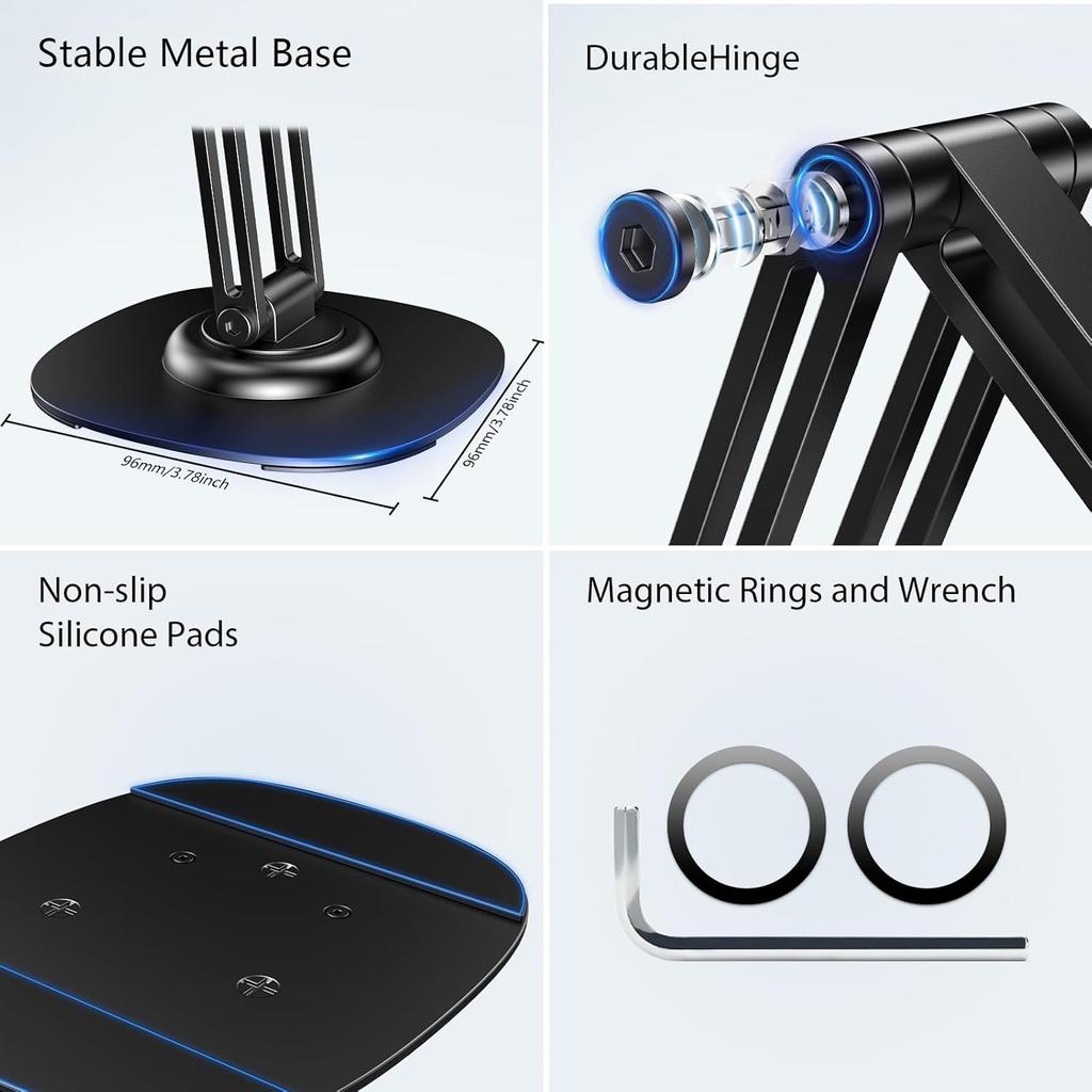 360° drehbarer faltbarer magnetischer Schreibtisch-Handyhalter aus Aluminiumlegierung, fauler Halter für Magsafe iPhone 17 16 15 14 13 12 Pro Max 5