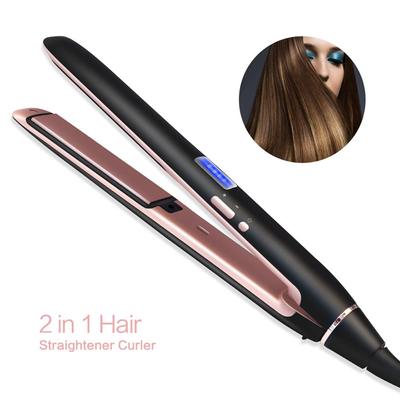 Flat Iron Hair Straightener & Professional Styler Smoothing Iron Hot Comb Curling Brush 2 In 1 Men Beard Straightening Iron