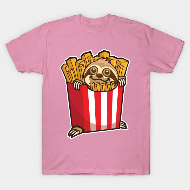 T Shirt Women Sloth Fries Harajuku Print Kawaii Tshirt Summer Short Sleeve Female T-Shirt Top Tee