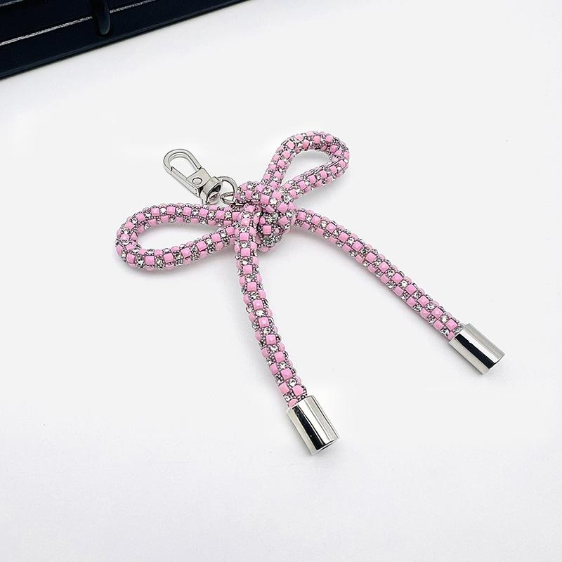Handmade Butterfly Knot Flash Mobile Phone Pendant Bag Accessory Elegant Personality Style Keychain Decoration