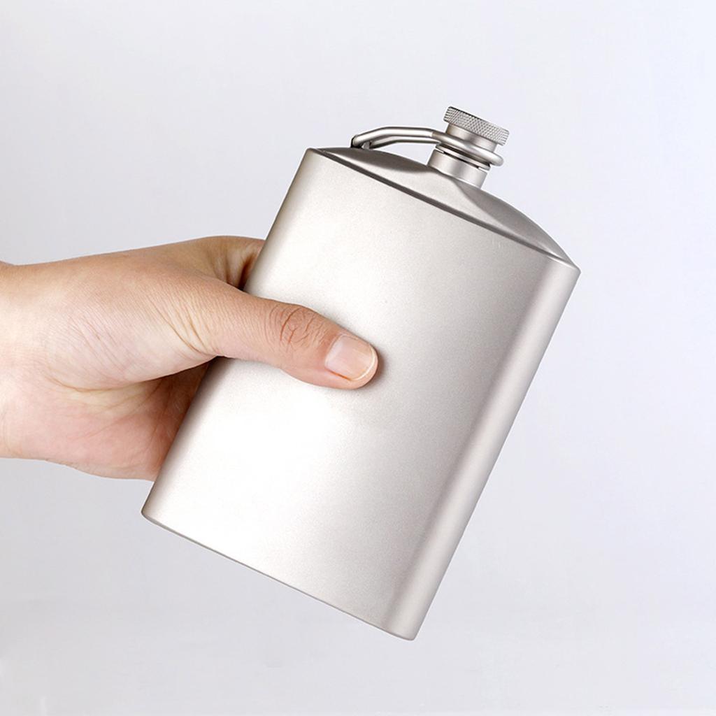 Portable 260ml/200ml Titanium Wine Flask Unique Titanium Flat Bottle 260ml 200ml for Camping and Outdoor Activities