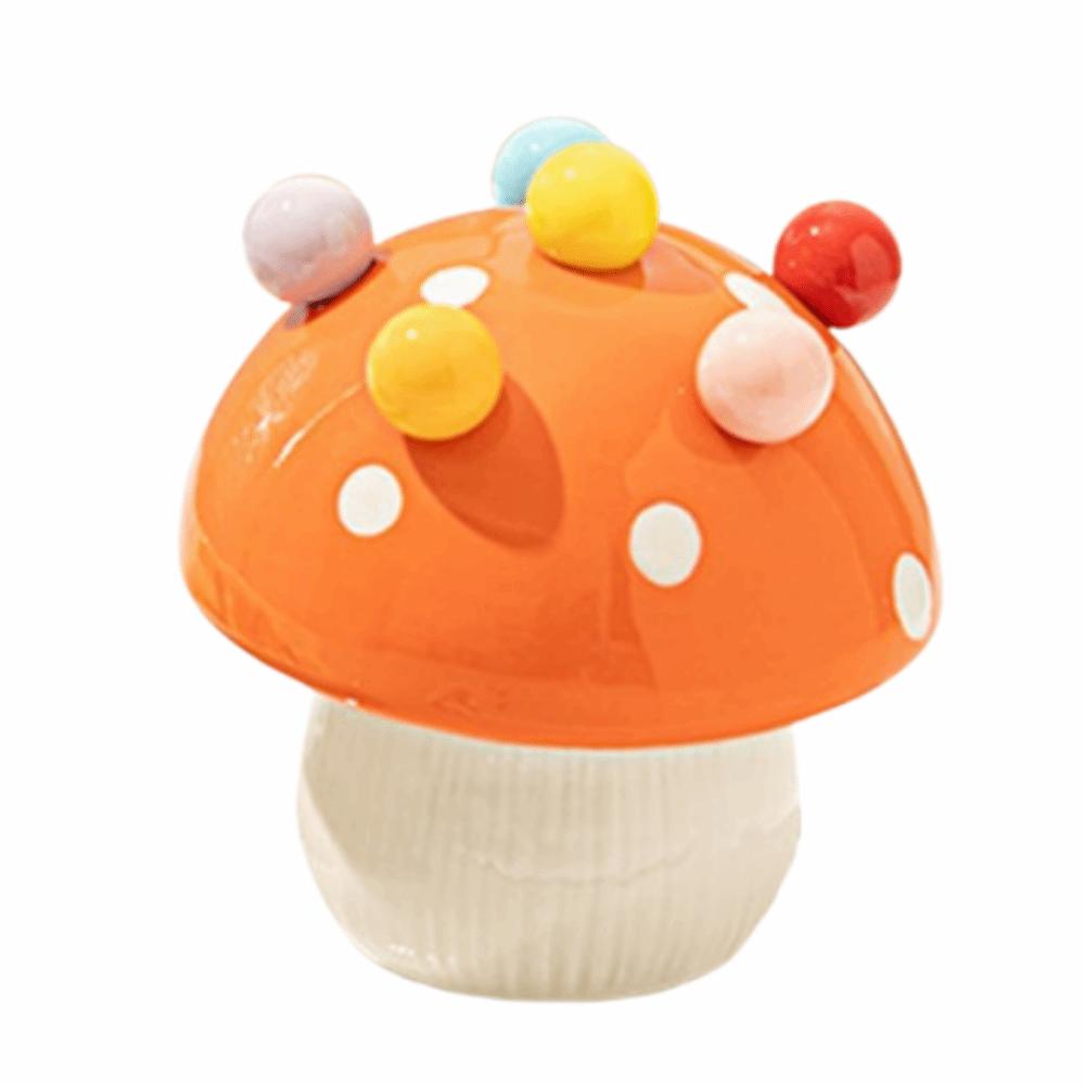 Creative Mushroom Fruit Fork Anti-scald Cute Toothpick with Holder  Household