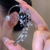 Eleganter koreanischer Elfen-Schmetterlings-Ohrklemme für Damen, funkelnde Zirkonkristall-Clip-Ohrringe, kein Piercing erforderlich, Hochzeitsschmuck