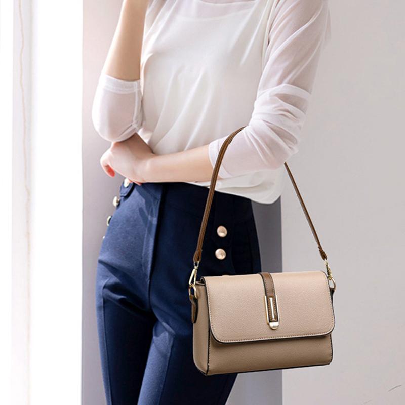 Women's Stylish Bag Soft Leather Crossbody Shoulder Bag Solid Color Premium Women's Messenger Shoulder Bag