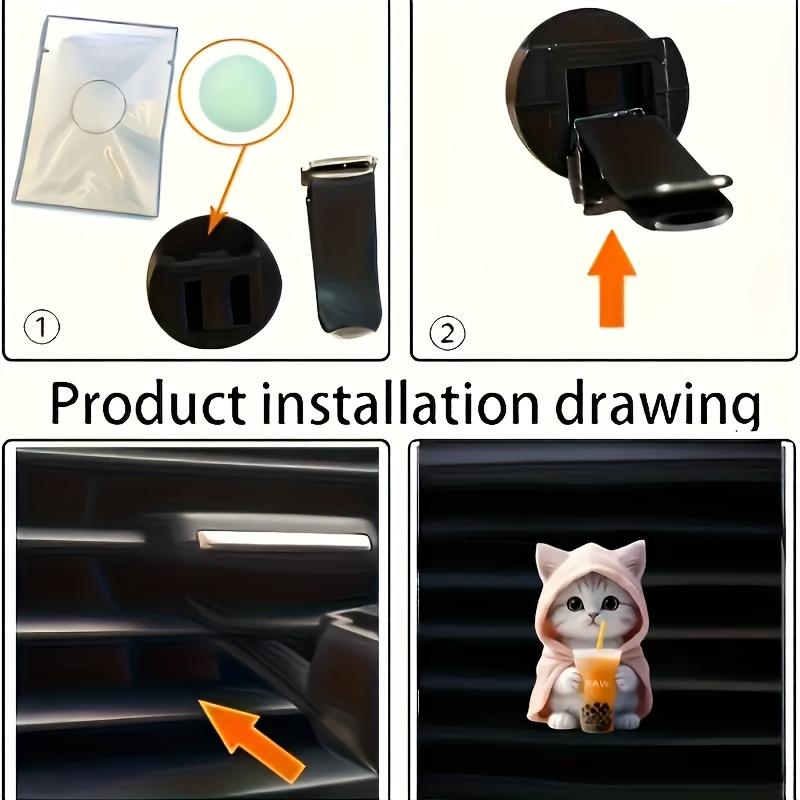 New 1Pc Cute Cat Acrylic Car Aromatherapy, Long-lasting Fragrance, Vent Clip, Decorative and Aromatherapy