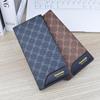 Men's Long Plaid Leather Wallet: Slim Design with Multi-Card Slots and Large Capacity