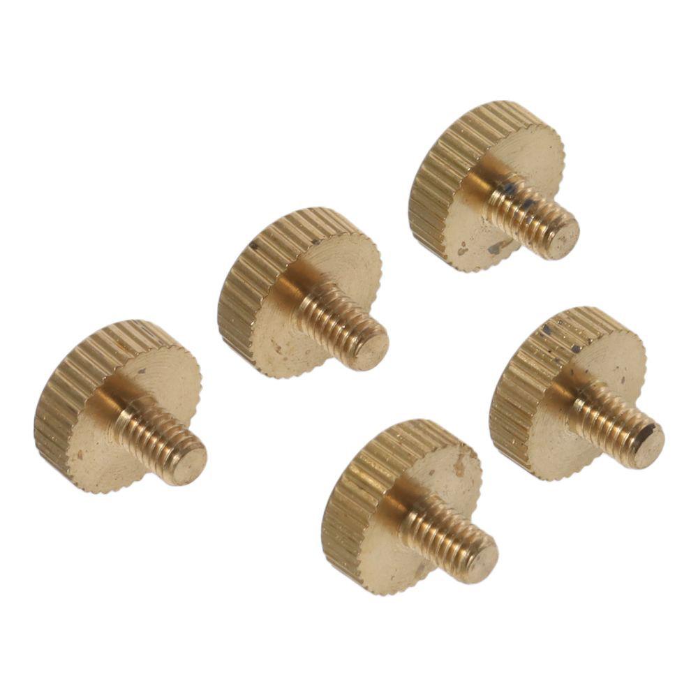 5pcs Copper Flat Head M4x 6-14mm Hand-Tightened Screws Fasteners Knurled Thumb Screws