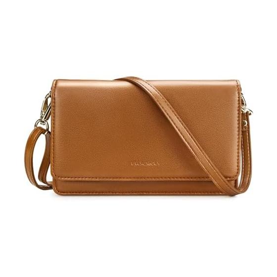

[nuoku] Crossbody Bag Women s Mobile Phone Small Wallet with Credit Card Slot Lightweight Leather Wristlet Wallet