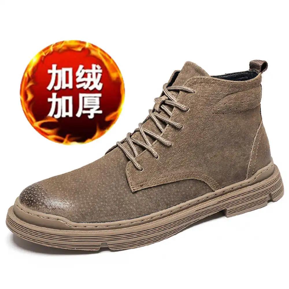Size 42 Laced Yellow Boots Cream Boot Shoes Sneakers High Top Men Sports Athletic Order Practice Trendy Teni Top Luxury