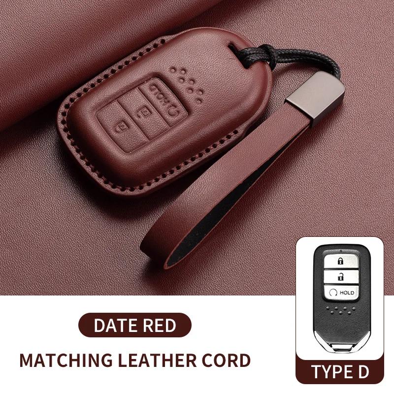 Leather Car Remote Key Case Cover Shell for Honda Civic 11th 2022 for Honda 2022 2023 2024 Civic for Accord CR-V HR-V Pilot
