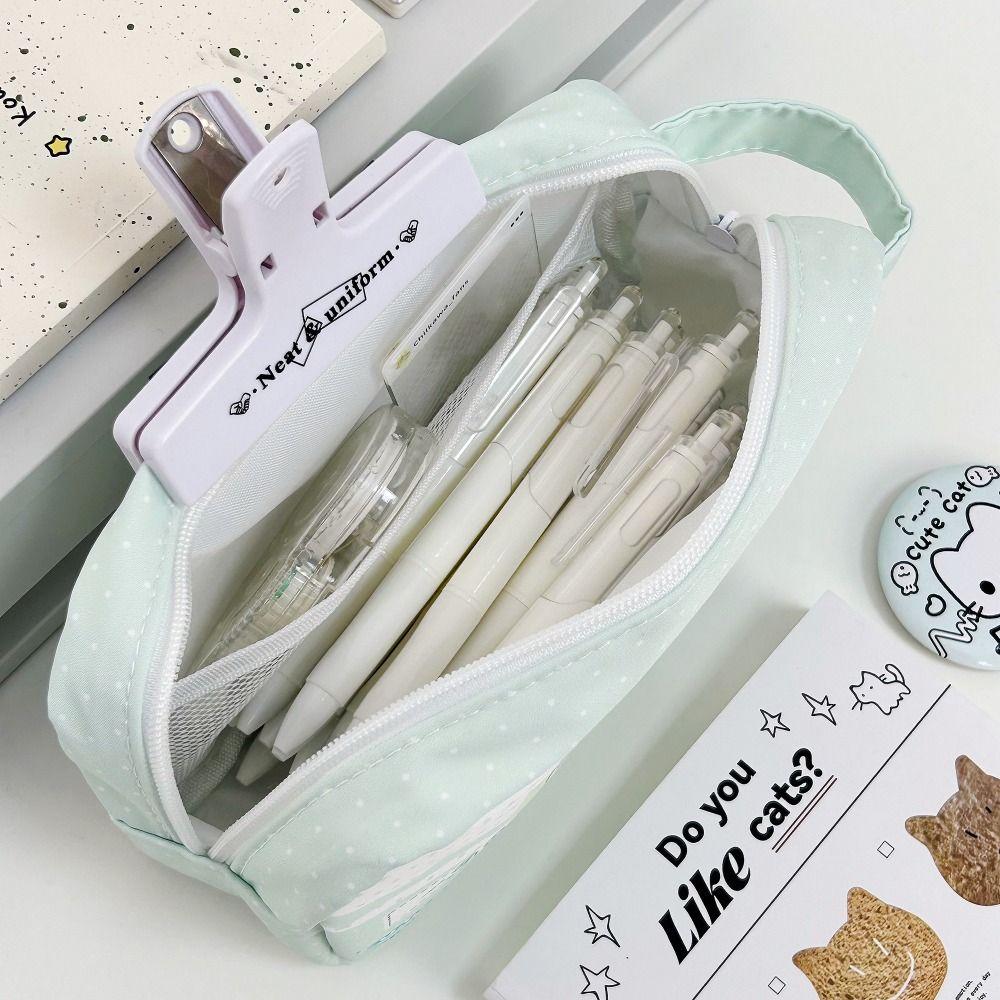 Handheld Pen Bag Star Kitten Print Stationery Bag Kawaii Stationery Pouch  School Supplies