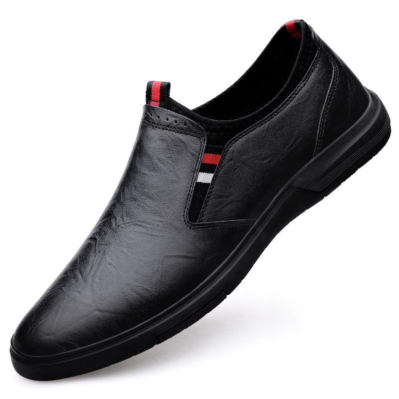 Men s Large Size Cross-Border Leather Loafers - Business Casual Slip-On Driving Shoes 46