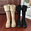 Two wear folded high knee-length boots women's thick-soled autumn and winter new thin medium tube high tube stacked knight boots