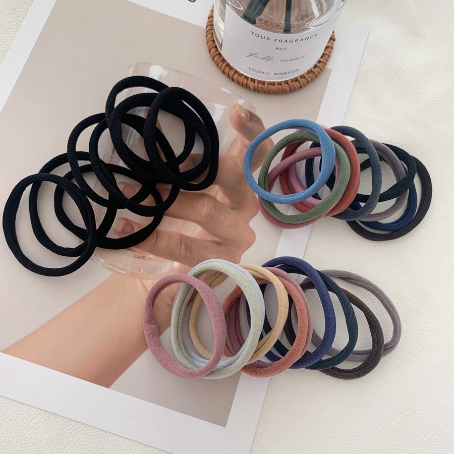 Super Soft Seamless Hair Ties - 10 Pack, High Elasticity, Black Rubber Hair Bands, Versatile Hair Accessories