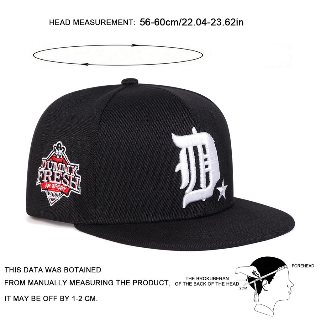 Men Letter D Embroidered Hip Hop Hat Outdoor Adjustable Sunscreen Leisure Hat Spring Autumn Travel Tourism Beach Vacation