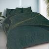 3-Piece Bedding Pillowcase Quilt Cover Set Dark Cyan Leaf 2D Digital Printing Suitable For Bedroom Hotel Dormitory Decoration