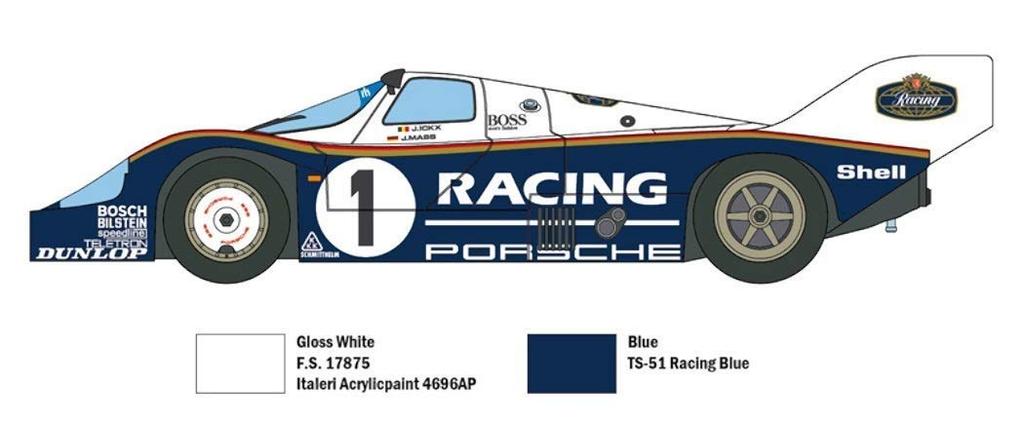 Italeri Scale Porsche 956 Group C Plastic Model Kit with Japanese Instructions 1/24 (IT3648)