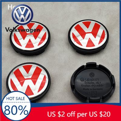 For VW Volkswagen Jetta MK5 Golf 4pcs 56mm Red Car Wheel Center Caps Rim Hub Caps For VW Volkswagen Golf Jetta Bora Polo Santana