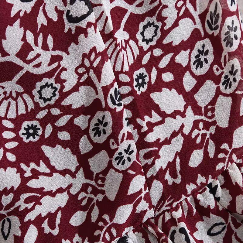 Spring 2025 Women's Casual Floral Print Long-Sleeve Dress