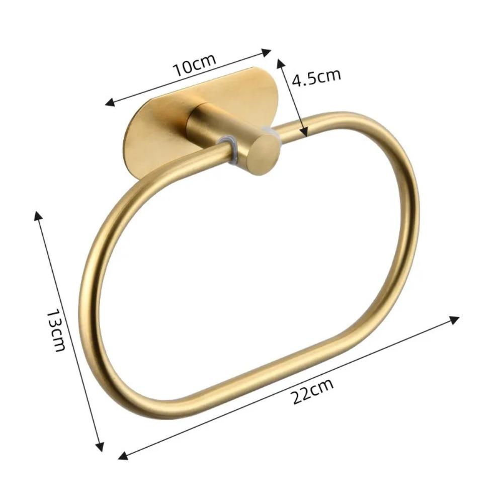 Bathroom Towels Rack Black Washhand Hanger Ring Rail Bar Kitchen Storage Accessories Stainless Steel Towel Holder Self-adhesiv