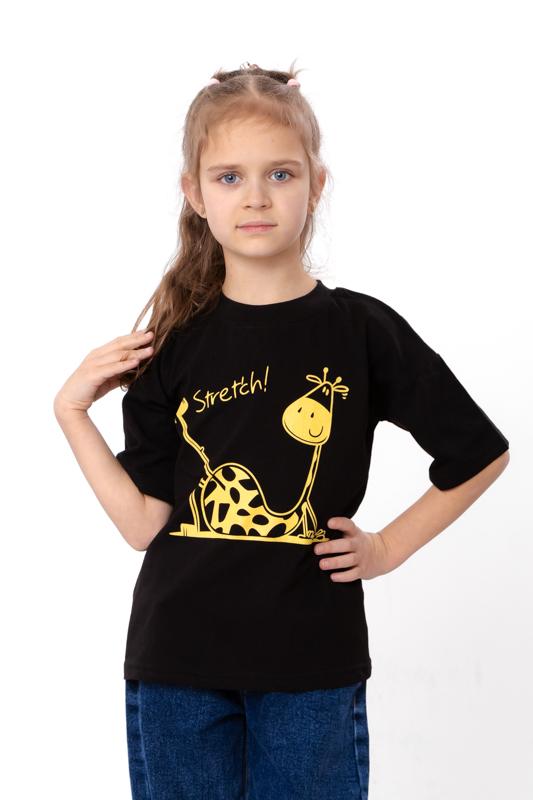 Girls' T-Shirt – Giraffe Print with "Stretch", Summer 6414-001-33-5-4 HC