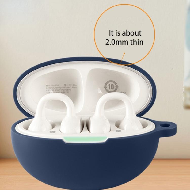 Outer Cover for AiClip S52 Earbud Charging Case, Silicone Stretch-On Sleeve with Side Carry Attachment and Charging Opening