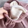 Autumn Winter Women's Thickened Fleece Casual Pants Fleece Lined Cuffed Harem Carrot Pants