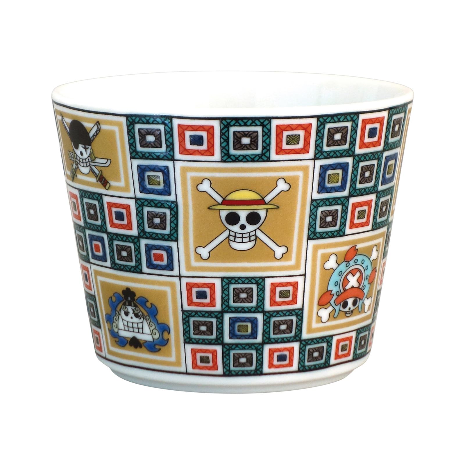 Soba Choko 8 x 7 Kutani Stone Pavement Pirate Made in 137114  One Piece  (Sake Cup), Approx. cm, Microwave-Safe, Ware, Pattern, Flag, Japan,