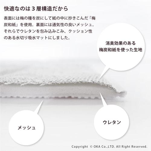 Oka PLYS Base Absorbent Draining Mat, Large, Approx. 35 X 45 Cm (Gray)