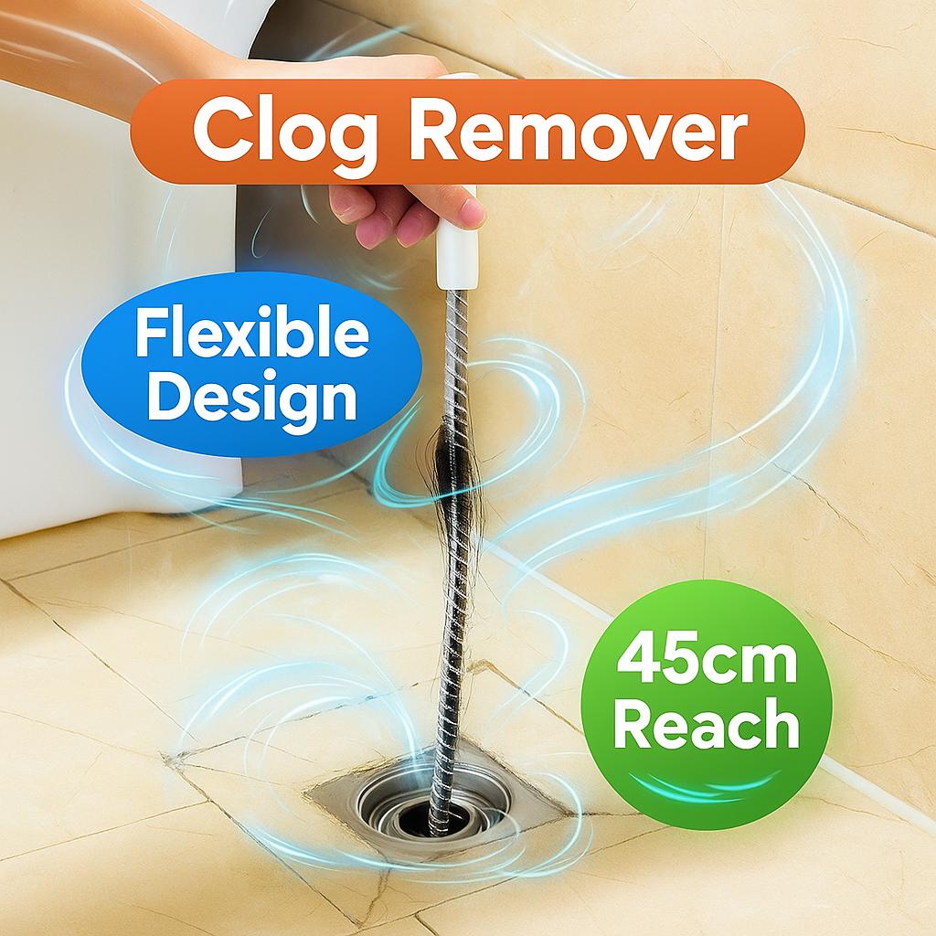 Flexible 45-cm-Rohrbaggerbürste für die Reinigung von Haarkanälen im Badezimmer, Abflussreiniger und Werkzeug zum Entfernen von Verstopfungslöchern