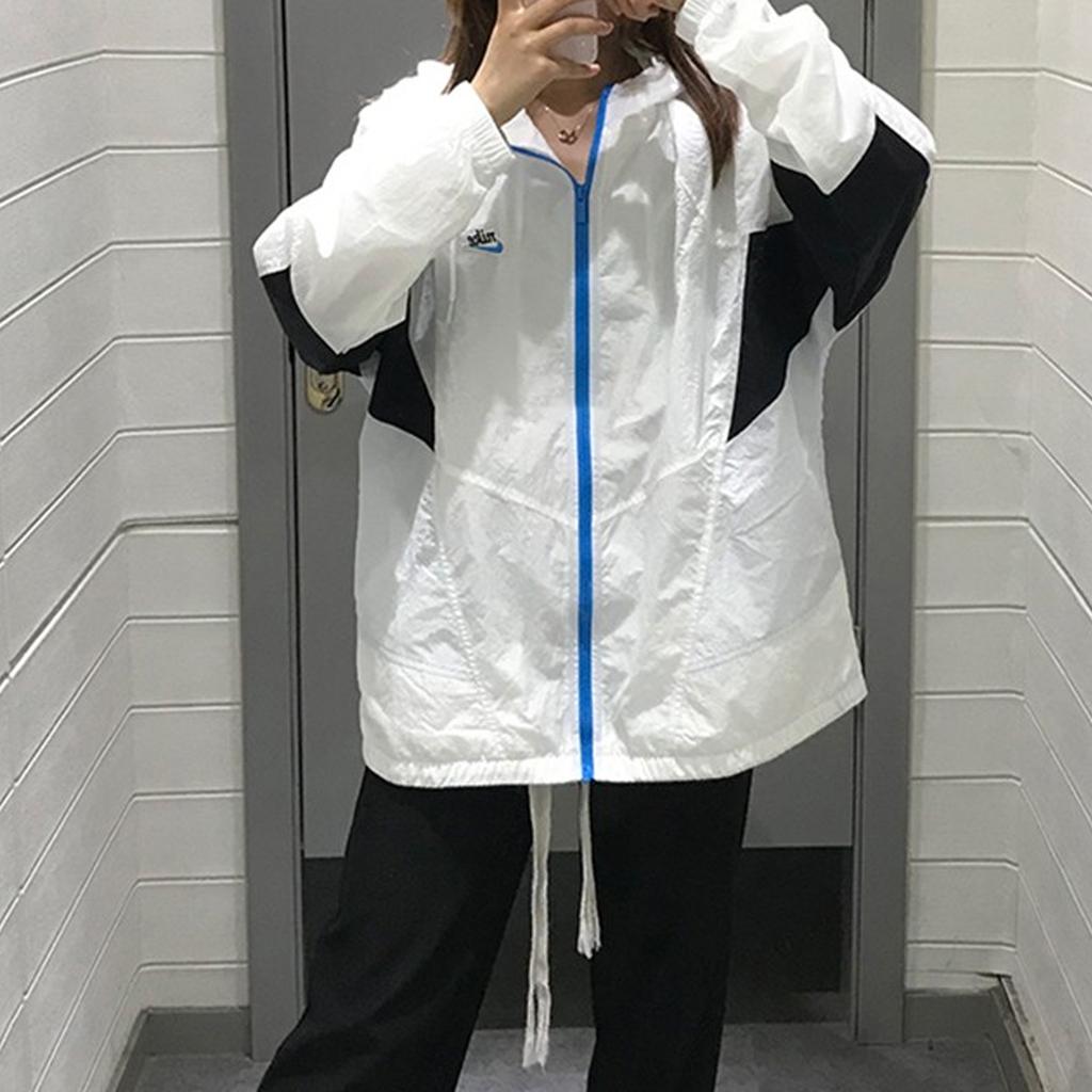 Nike Panelled Logo Print Zip-Up Hooded Jacket Men Outerwear White DB5172-100