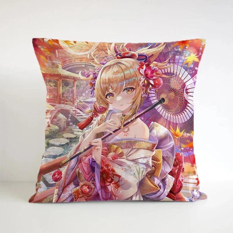 Genshin Impact Pillowcase Decorative Pillows For Sofa Gift Pillow Cover Square Cushion Covers Cushions