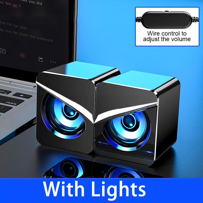 Computer Speakers PC Sound Box HIFI Stereo Audio Microphone USB Wired Caixa De Som With LED Light For Desktop Computers Laptop