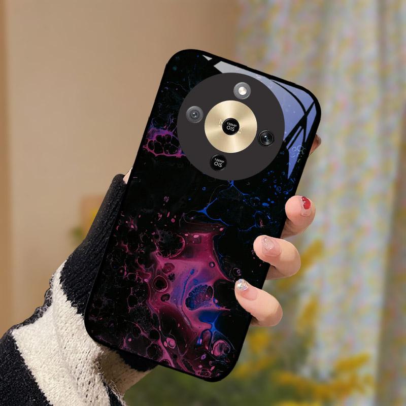 For Honor X9d 5G Case Fashion Tempered Glass Back Cover For Honor X9d 6.79" Bumper Camera Protection Shockproof Fundas Coque