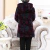 Grandma's Velvet-Lined Corduroy Hooded Winter Coat for Elderly Women