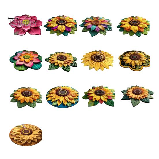 Soft Plush Floor Mat Large Size Non-Slip Backing Rug 3D Sunflower Design Door Living Room Bathroom Kitchen Decoration Non-slip