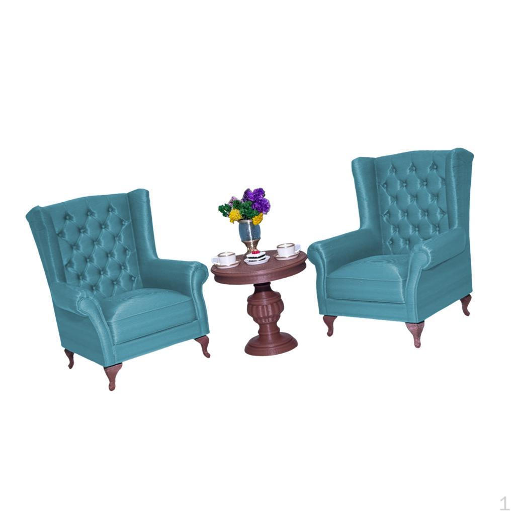 American Dollhouse Miniature Sofa Set, Micro Furniture Decoration, 1:12 Room Scene, Set