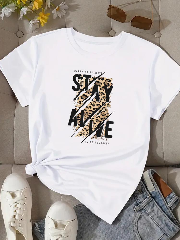 (Asian Size) Tee Top Clothing T Shirt Women Fashion Woman Print sweet love cute Female Short Sleeve Graphic T-shirts