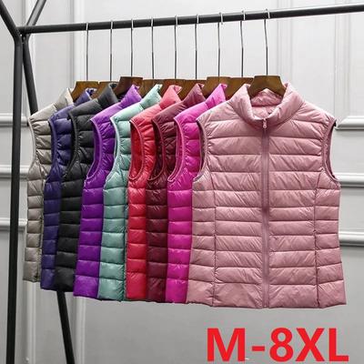 2024 Daunenjacke Damen Weste Herbst Winter Ärmellose Weste Warm Leicht Pufferjacke Damen Oberteile Oberbekleidung 8XL