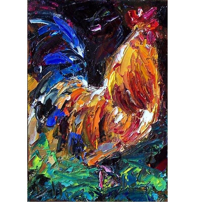 Pictură cu diamant rotund pătrat complet, cocoș, găină, pui, broderie cu diamante, cu punct de cruce, mozaic, imagine, strasuri, cadou decor