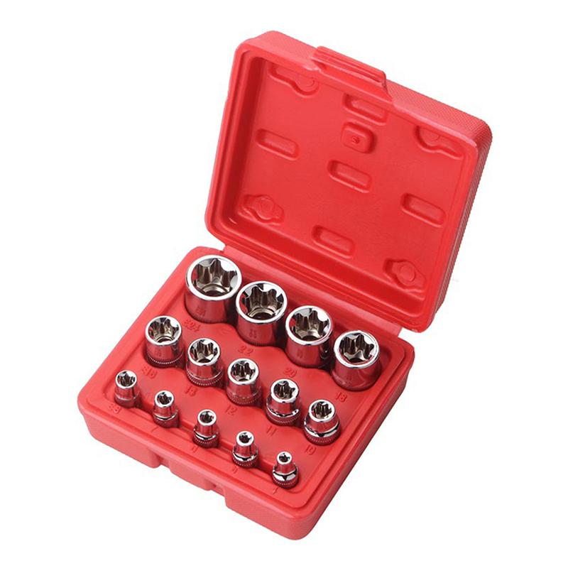 High-Precision E-type 34-piece Flower Pattern Screwdriver Set for Complex Tasks красный