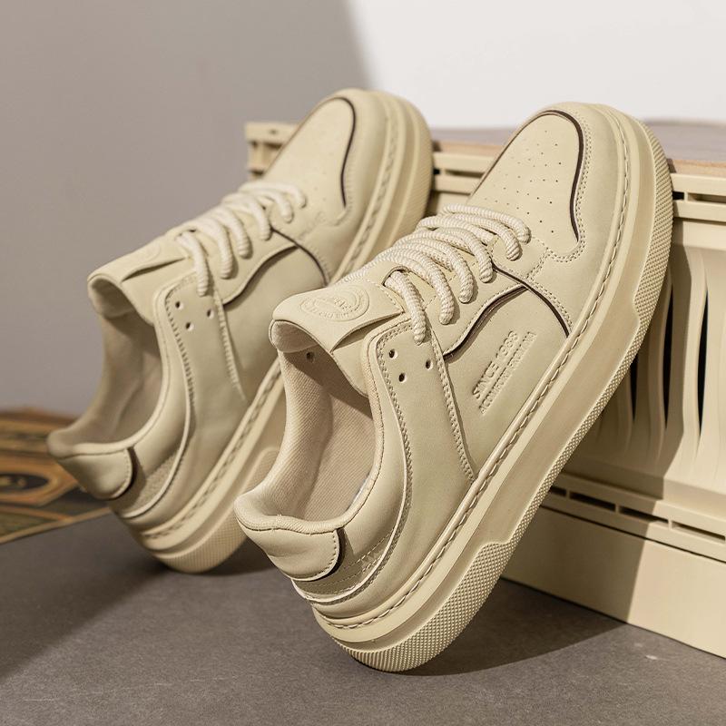 

Поверхность из микрофибры Толстая подошва Увеличение роста Перфорация Дышащие Маленькие белые туфли Низкий верх Шнуровка Повседневный досуг Спорт Кеды для скейтборда Мужская обувь 44