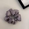 A Simple and Elegant French Retro High-end Black Ear-trimmed Flower Bud Satin Large Intestine Hair Tie