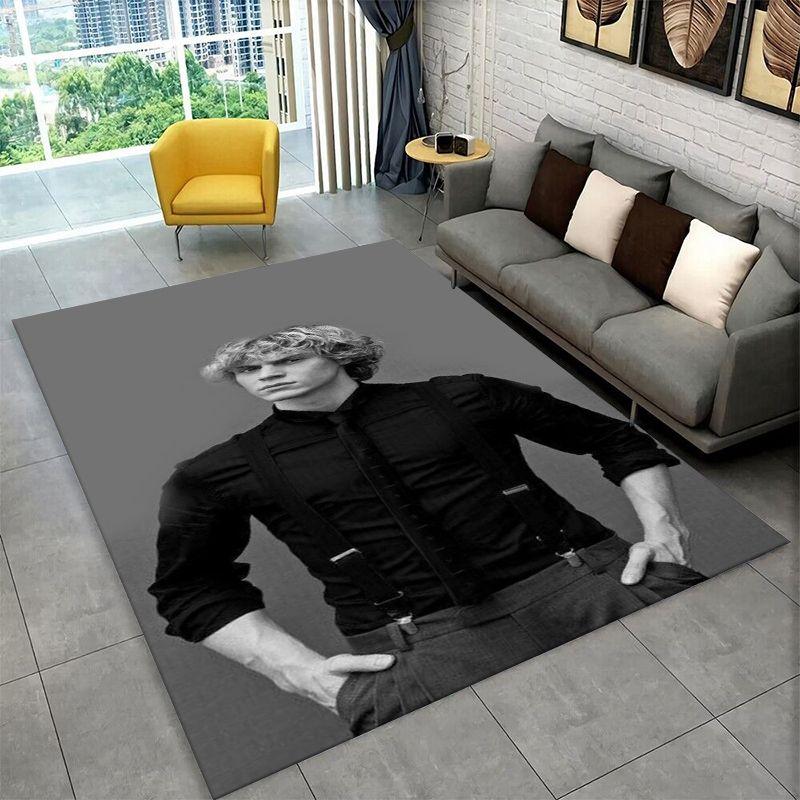 3D Evan Peters star Carpet Rug for Playroom Bedroom Living Room Sofa Home Decor,kid Game Area Rug Non-slip Floor Mat gift