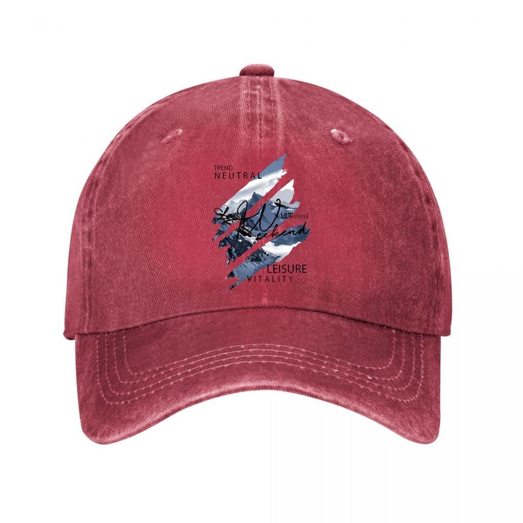 Trend Neutral Weekend Leisure Vitality Abstract Brushstroke Typography Washed Baseball Cap Outdoor For Womens Unisex FeUnisex